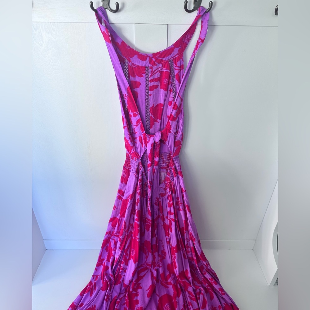 Anthropologie Able The Label Charlotte Floral Pink Maxi Dress Summer - Size M - Picture 4 of 7
